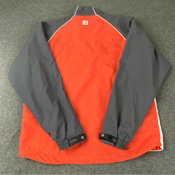 FootJoy Quarter Zip Orange Grey Jacket Windbreaker Men’s Size Small - Picture 11 of 13
